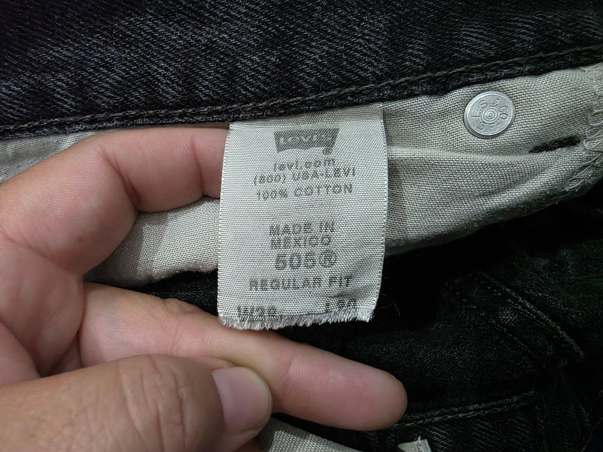 Pantalon Levis 505 38x30 Recto Negro Deslavado (Usado)