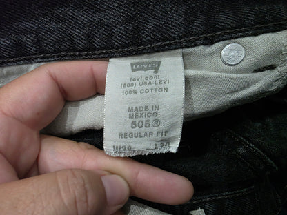 Pantalon Levis 505 38x30 Recto Negro Deslavado (Usado)