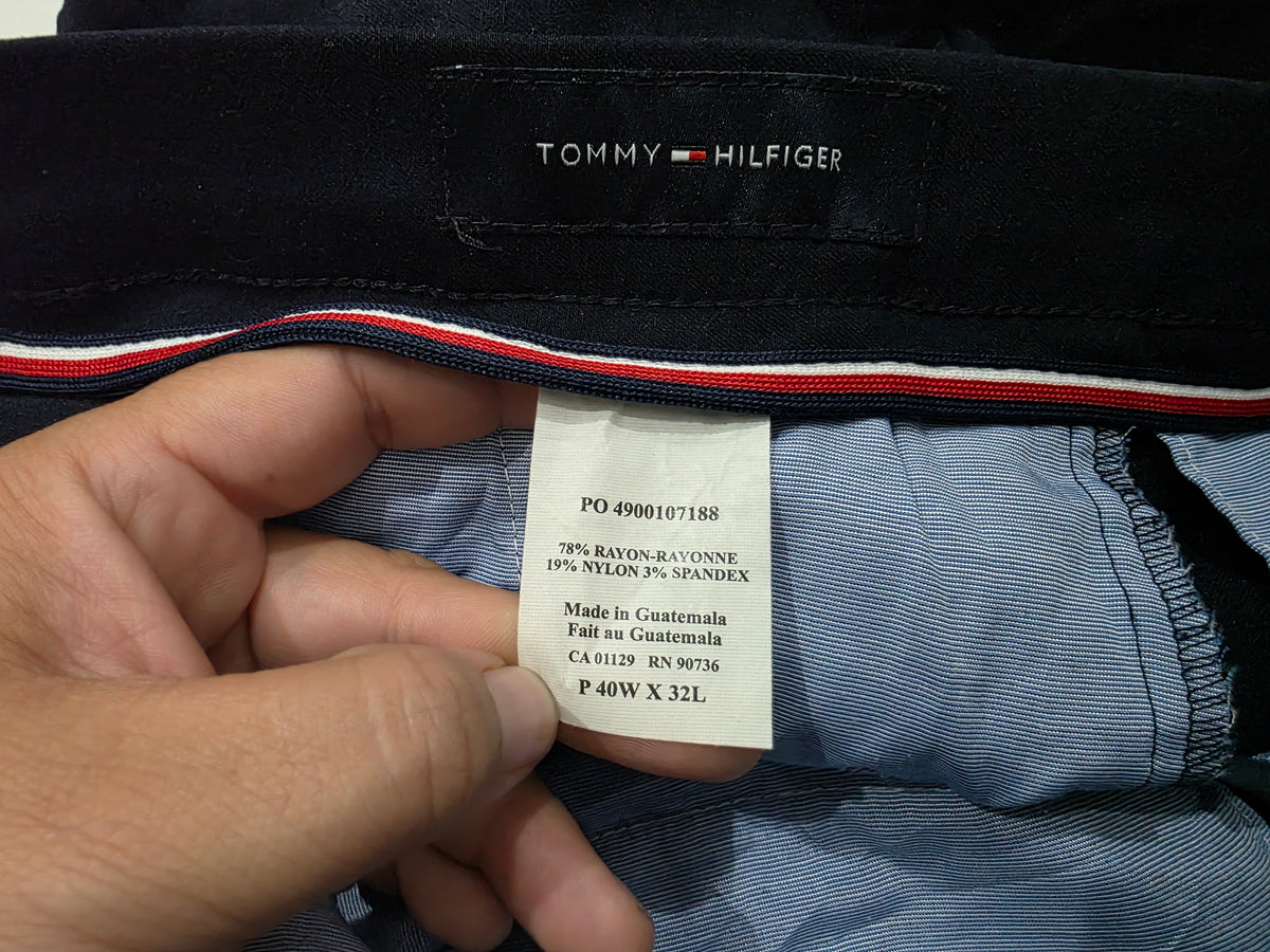 Pantalon Tommy Hilfiger 40x32 Recto Negro Stretch (Usado)