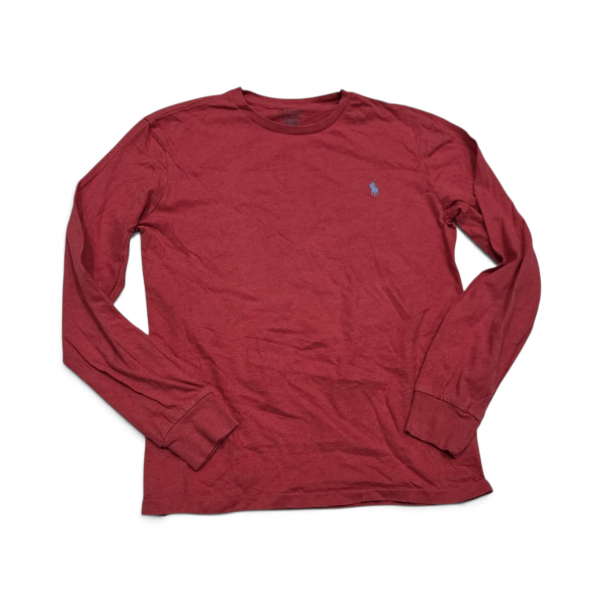 Playera Ralph Lauren Chico S Rojo Pony Azul Manga Larga (Usado)