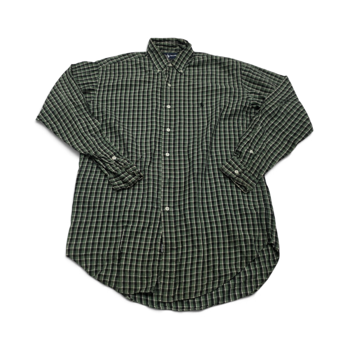 Camisa Ralph Lauren Chico S Blake Cuadro Verde Y Negro (Usado)