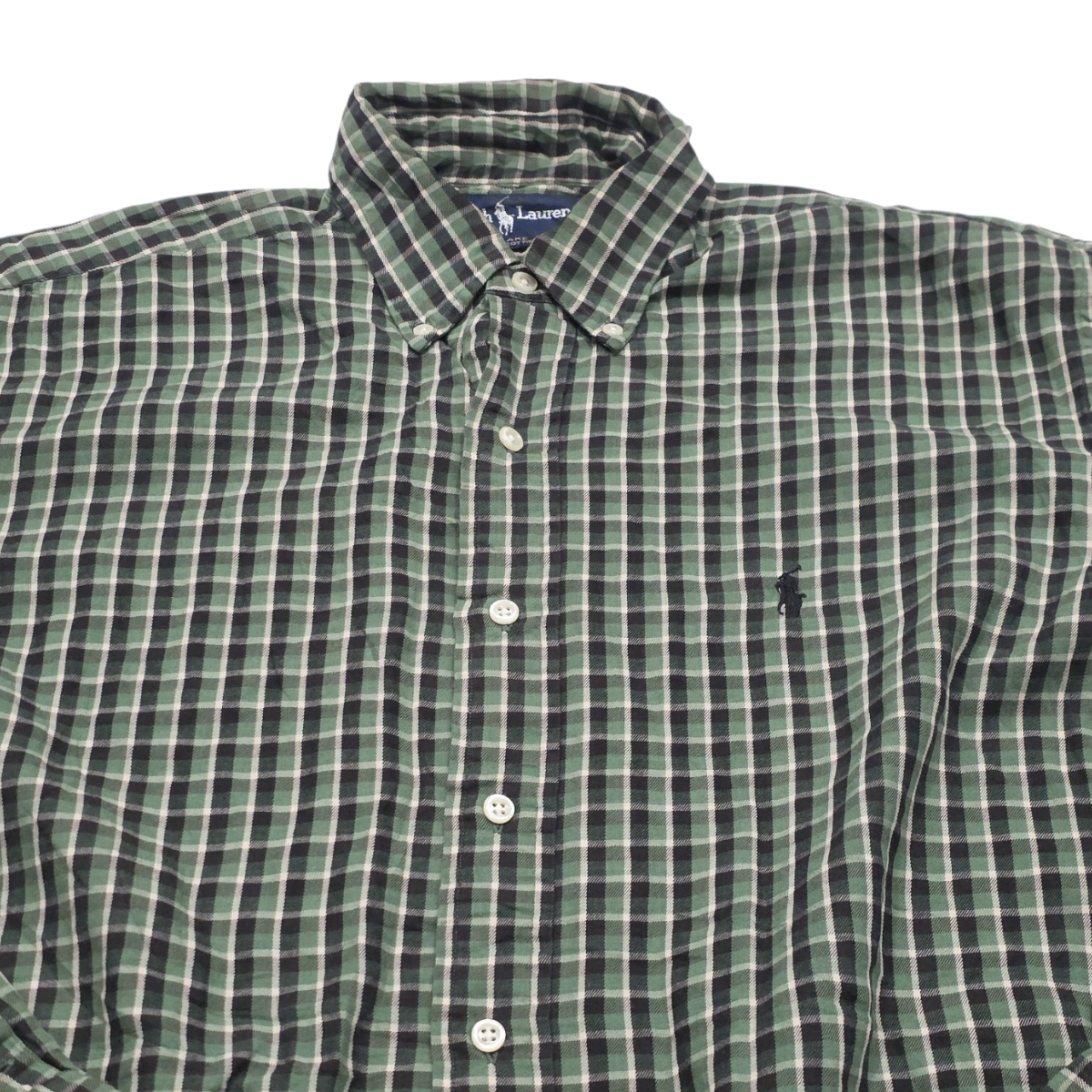 Camisa Ralph Lauren Chico S Blake Cuadro Verde Y Negro (Usado)