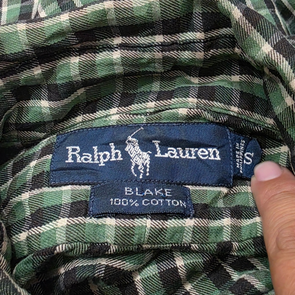 Camisa Ralph Lauren Chico S Blake Cuadro Verde Y Negro (Usado)