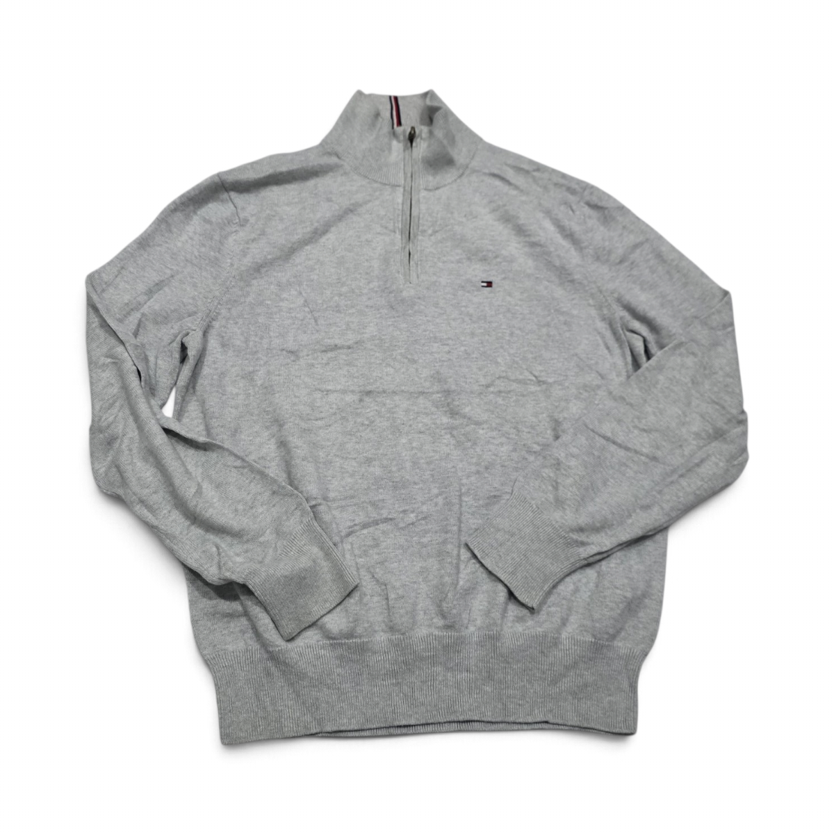 Sueter Tommy Hilfiger Mediano M Gris Cierre Corto (Usado)