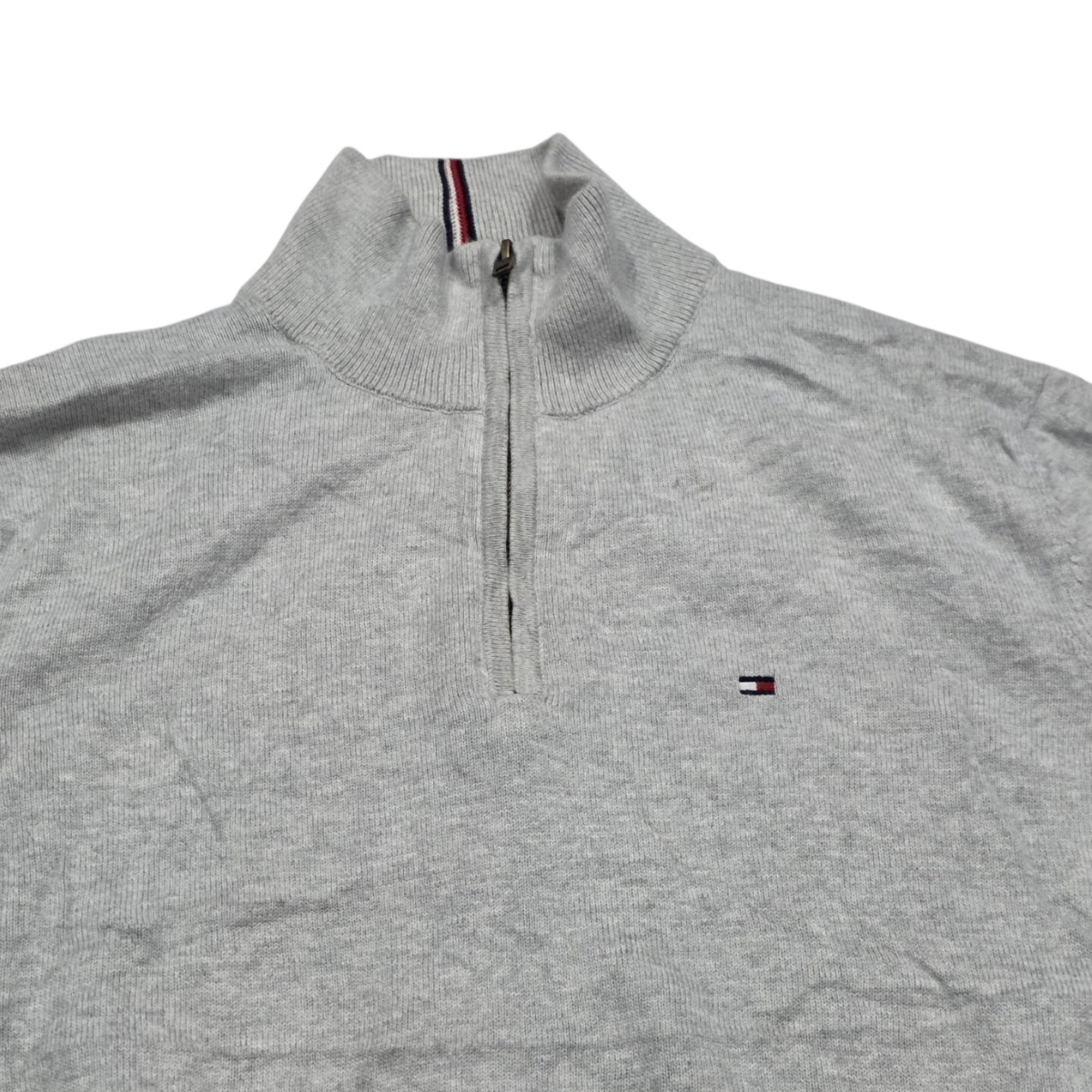Sueter Tommy Hilfiger Mediano M Gris Cierre Corto (Usado)