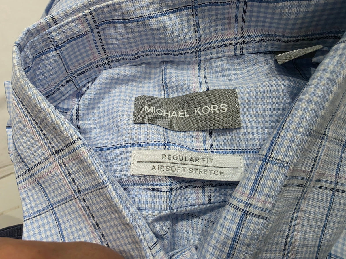 Camisa Michael Kors Mediana M Regular Fit 15 1/2 32-33 Azul (Usado)