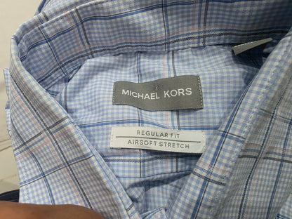 Camisa Michael Kors Mediana M Regular Fit 15 1/2 32-33 Azul (Usado)