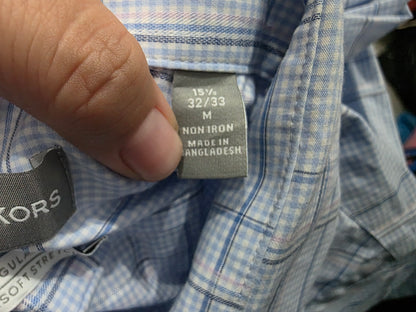 Camisa Michael Kors Mediana M Regular Fit 15 1/2 32-33 Azul (Usado)