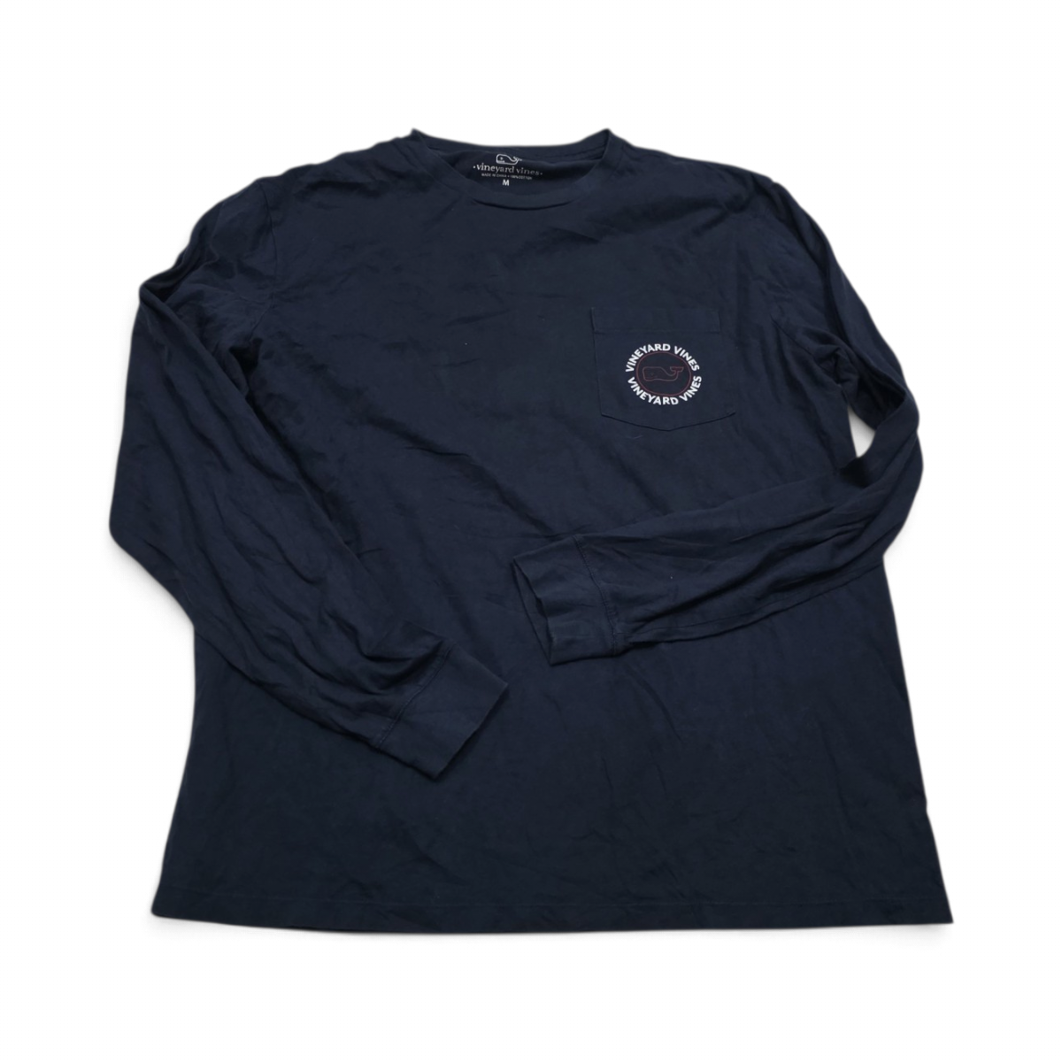 Playera Manga Larga Vineyard Vines Mediana M Azul Letras (Usado)