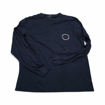 Playera Manga Larga Vineyard Vines Mediana M Azul Letras (Usado)