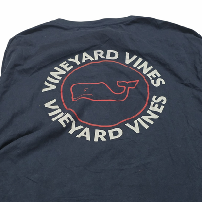 Playera Manga Larga Vineyard Vines Mediana M Azul Letras (Usado)