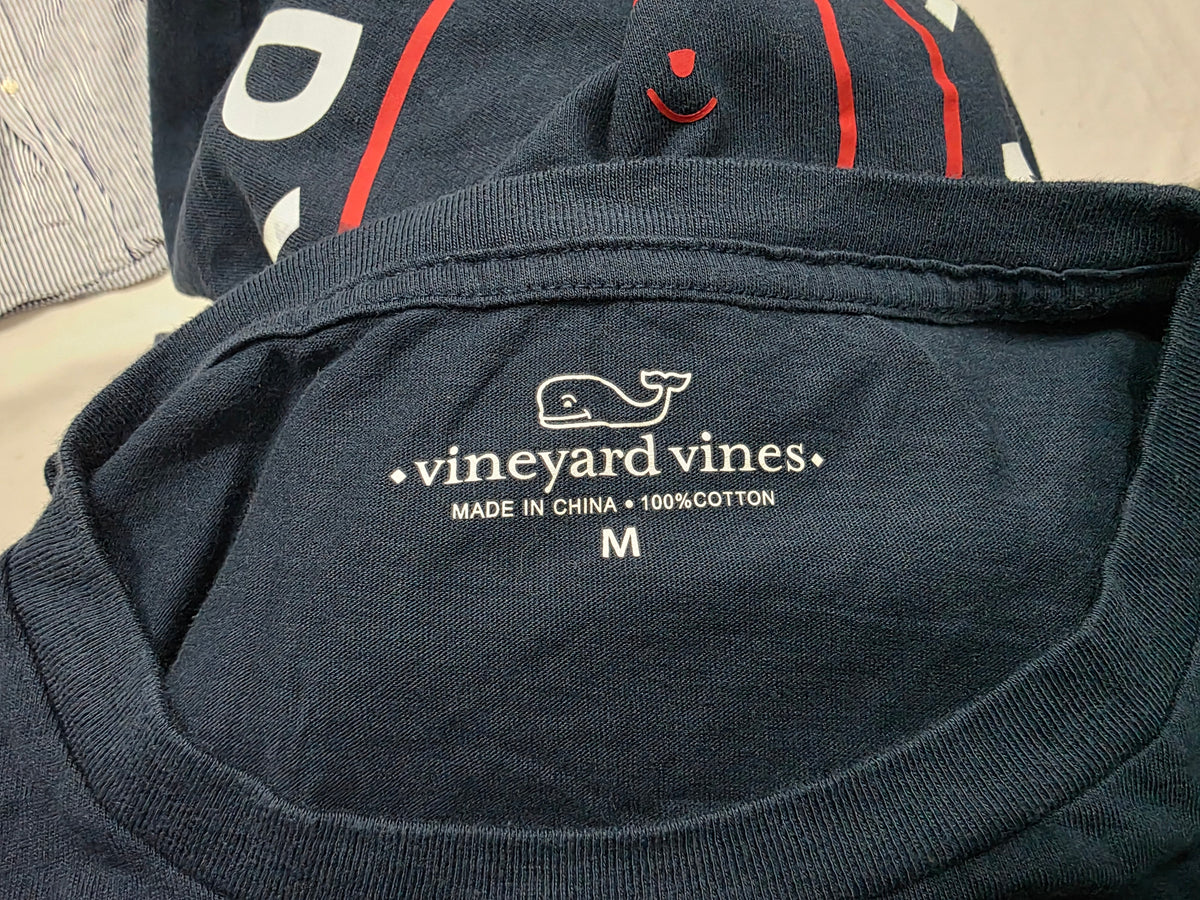 Playera Manga Larga Vineyard Vines Mediana M Azul Letras (Usado)