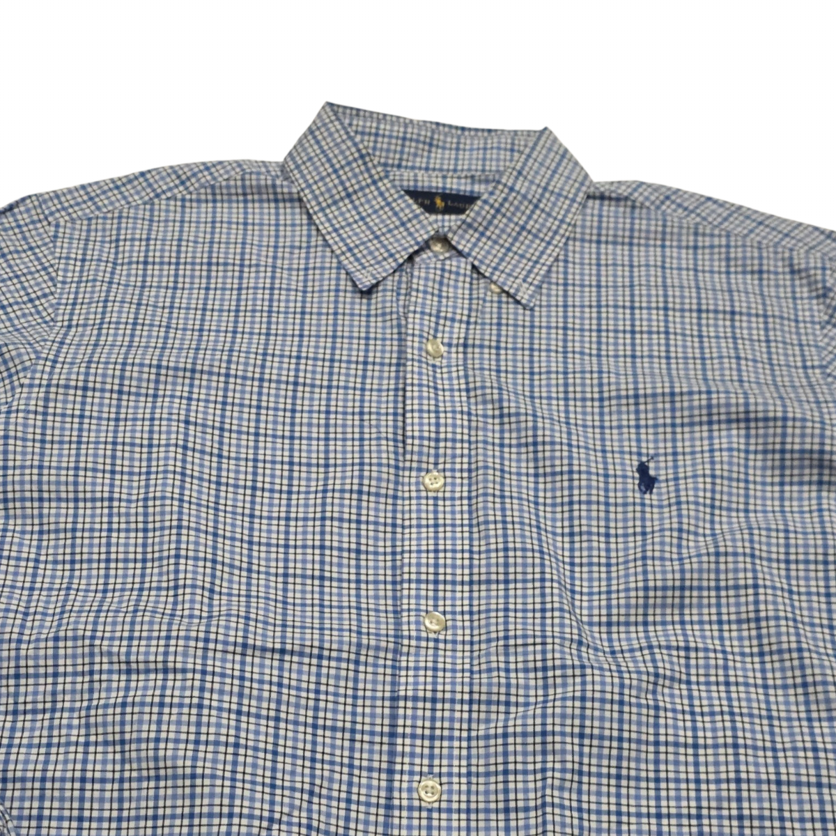 Camisa Ralph Lauren Grande L Cuadro Azul Y Amarillo Pony (Usado)