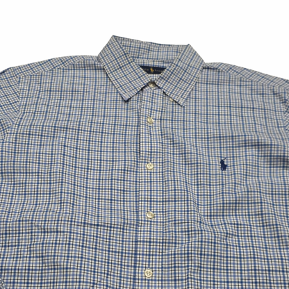 Camisa Ralph Lauren Grande L Cuadro Azul Y Amarillo Pony (Usado)