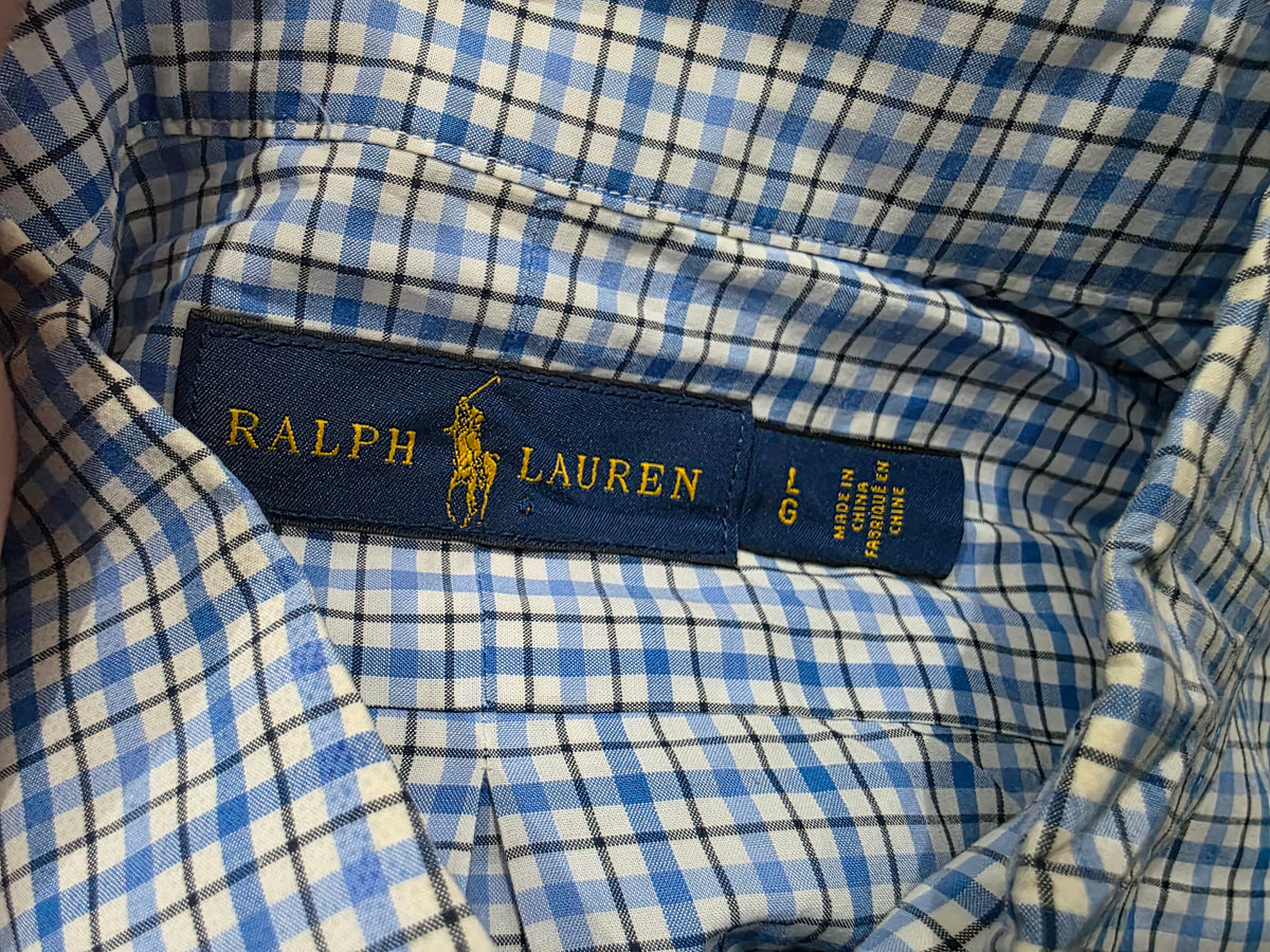 Camisa Ralph Lauren Grande L Cuadro Azul Y Amarillo Pony (Usado)