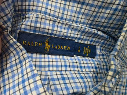 Camisa Ralph Lauren Grande L Cuadro Azul Y Amarillo Pony (Usado)