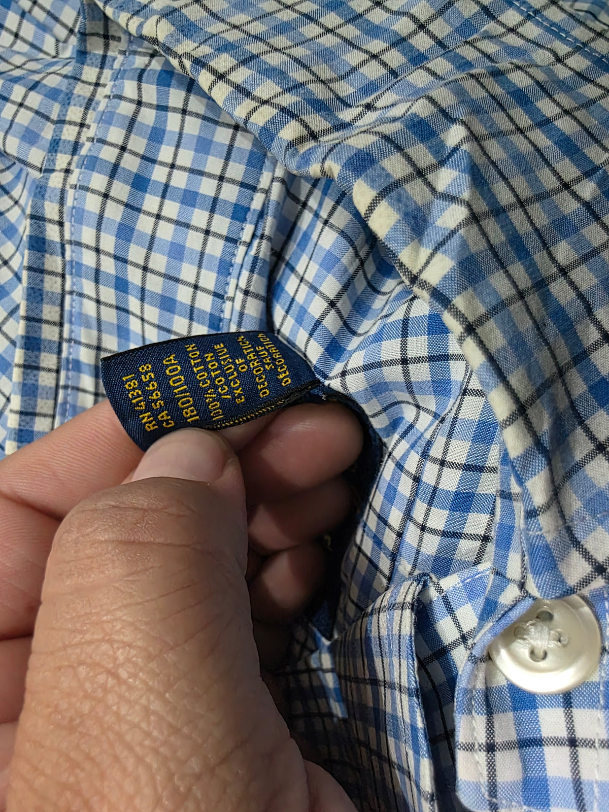 Camisa Ralph Lauren Grande L Cuadro Azul Y Amarillo Pony (Usado)