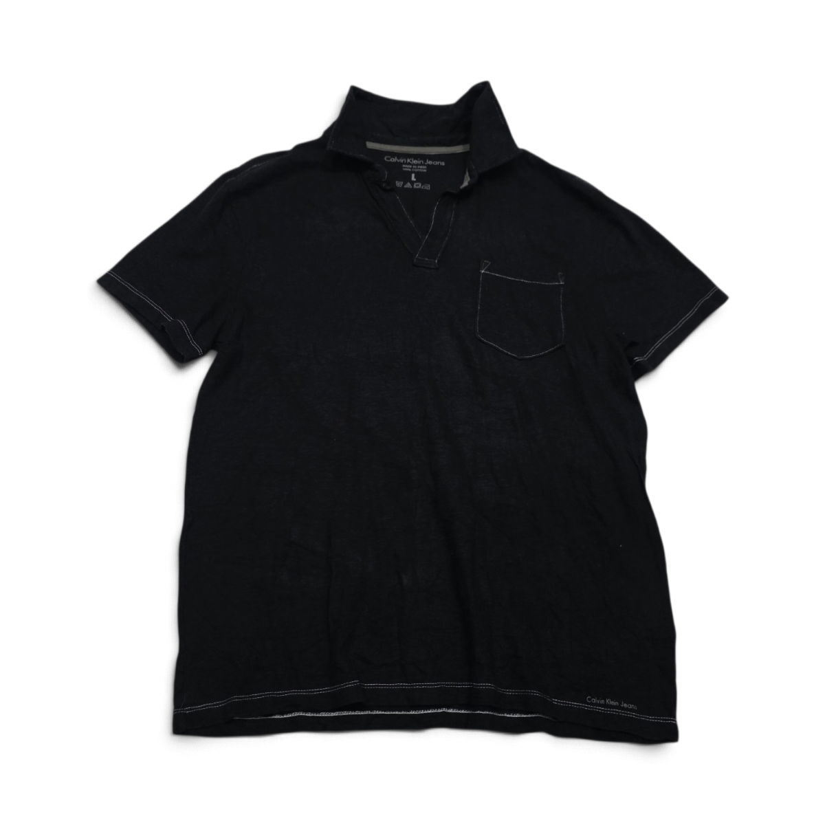 Playera Polo Calvin Klein Jeans Grande L Negro (Usado)