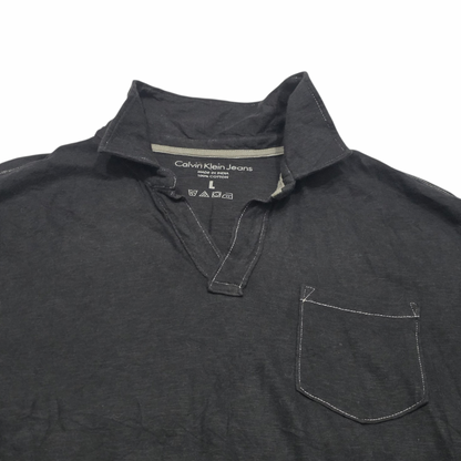 Playera Polo Calvin Klein Jeans Grande L Negro (Usado)