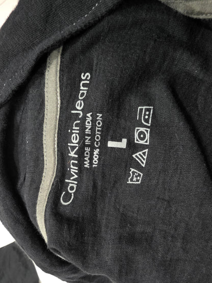 Playera Polo Calvin Klein Jeans Grande L Negro (Usado)