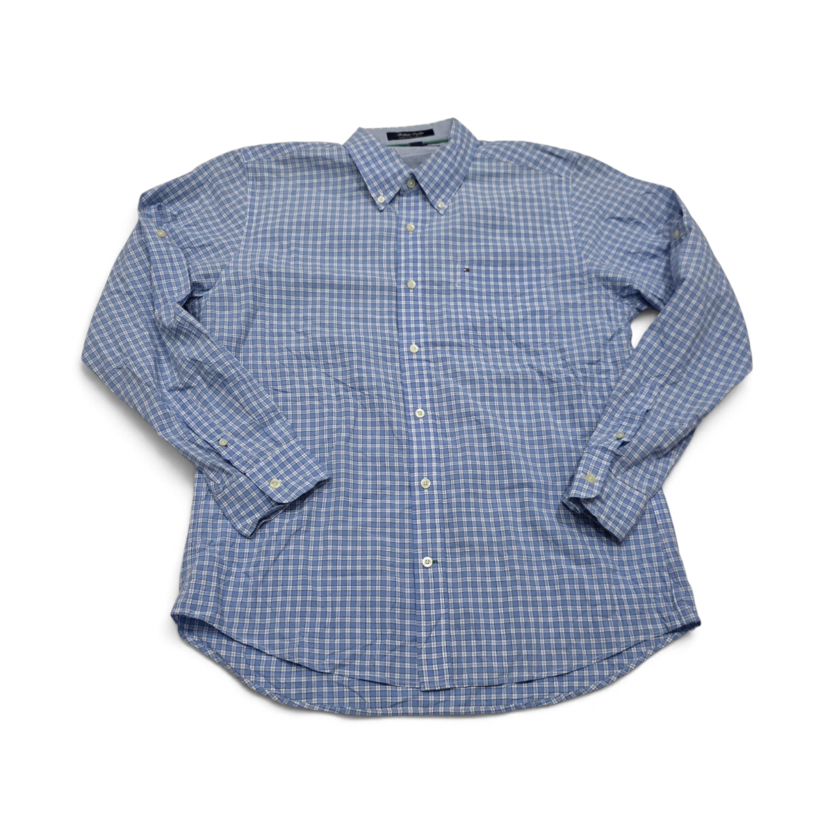 Camisa Tommy Hilfiger Grande L Slimfit Azul Claro Cuadro (Usado)