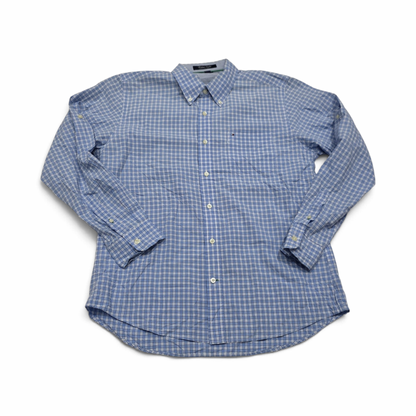 Camisa Tommy Hilfiger Grande L Slimfit Azul Claro Cuadro (Usado)