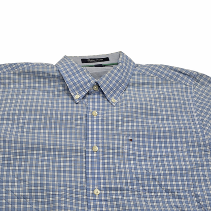 Camisa Tommy Hilfiger Grande L Slimfit Azul Claro Cuadro (Usado)