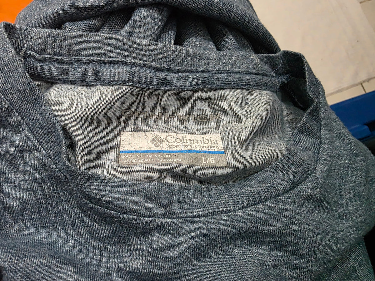 Playera Manga Larga Columbia Grande L Azul (Usado)