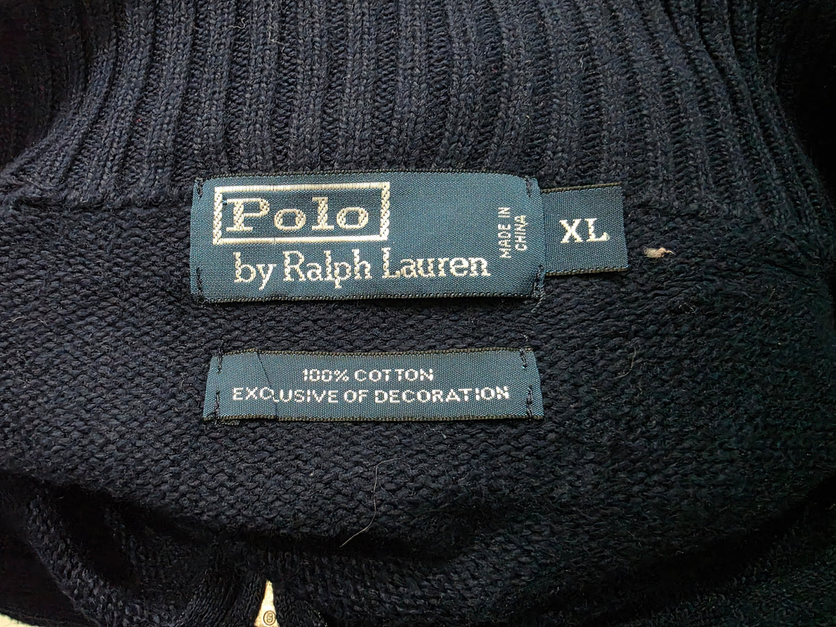 Sueter Ralph Lauren Xgrande Xl Azul Pony Verde Cierre Corto (Usado)