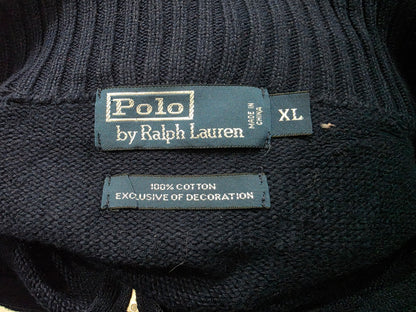 Sueter Ralph Lauren Xgrande Xl Azul Pony Verde Cierre Corto (Usado)
