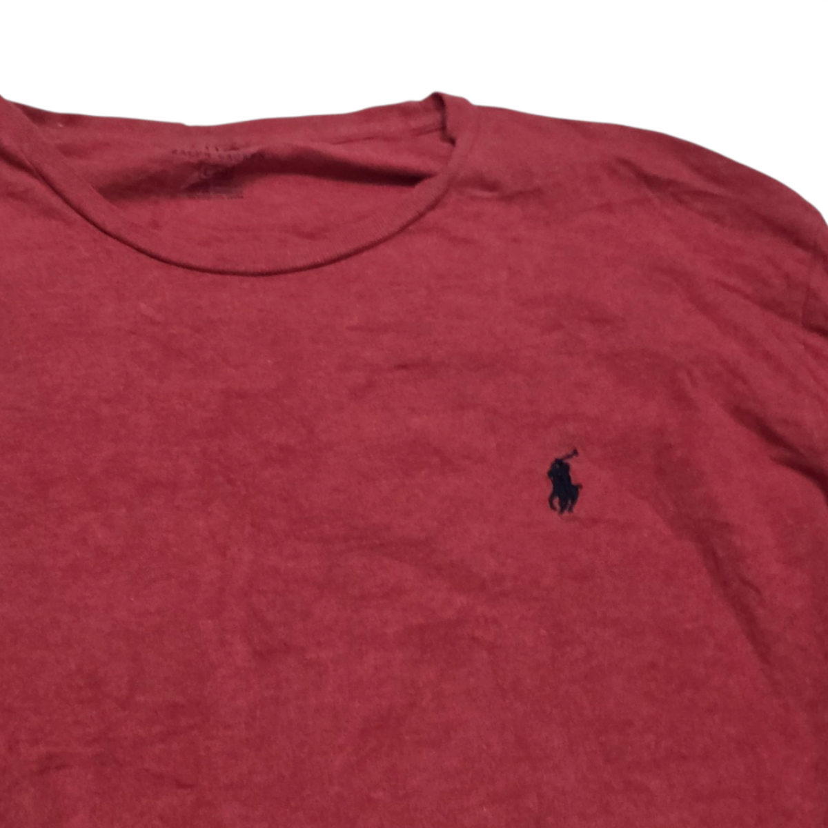 Playera Ralph Lauren Grande L Coral Oscuro Pony Azul (Usado)