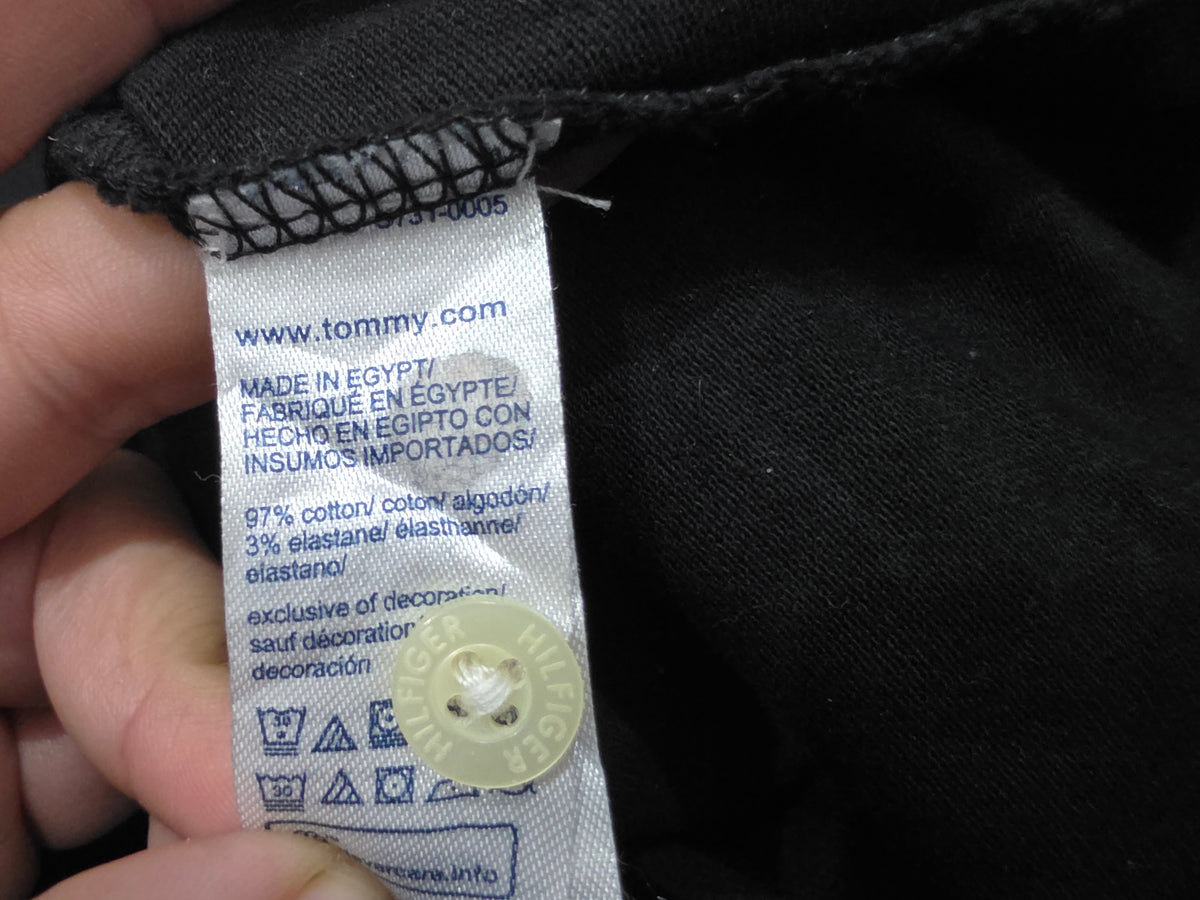 Playera Polo Tommy Hilfiger 2xl Negro Lineas (Usado)