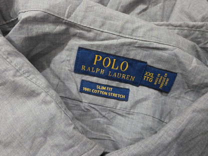 Camisa Ralph Lauren 2xl Slimfit Gris (Usado)