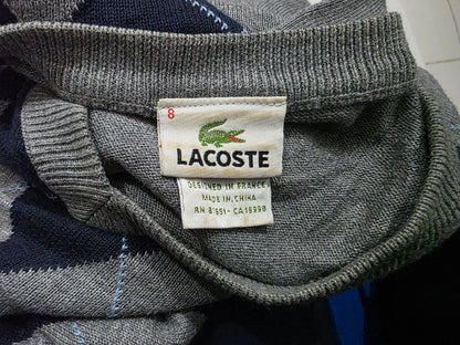 Sueter Lacoste 2xl Fr8 Gris Figuras (Usado)