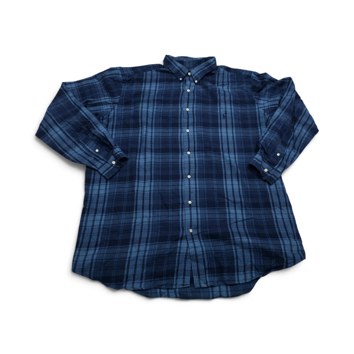 Camisa Ralph Lauren 3xl Tall Performance Franela Cuadro Azul (Usado)