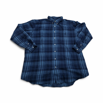 Camisa Ralph Lauren 3xl Tall Performance Franela Cuadro Azul (Usado)