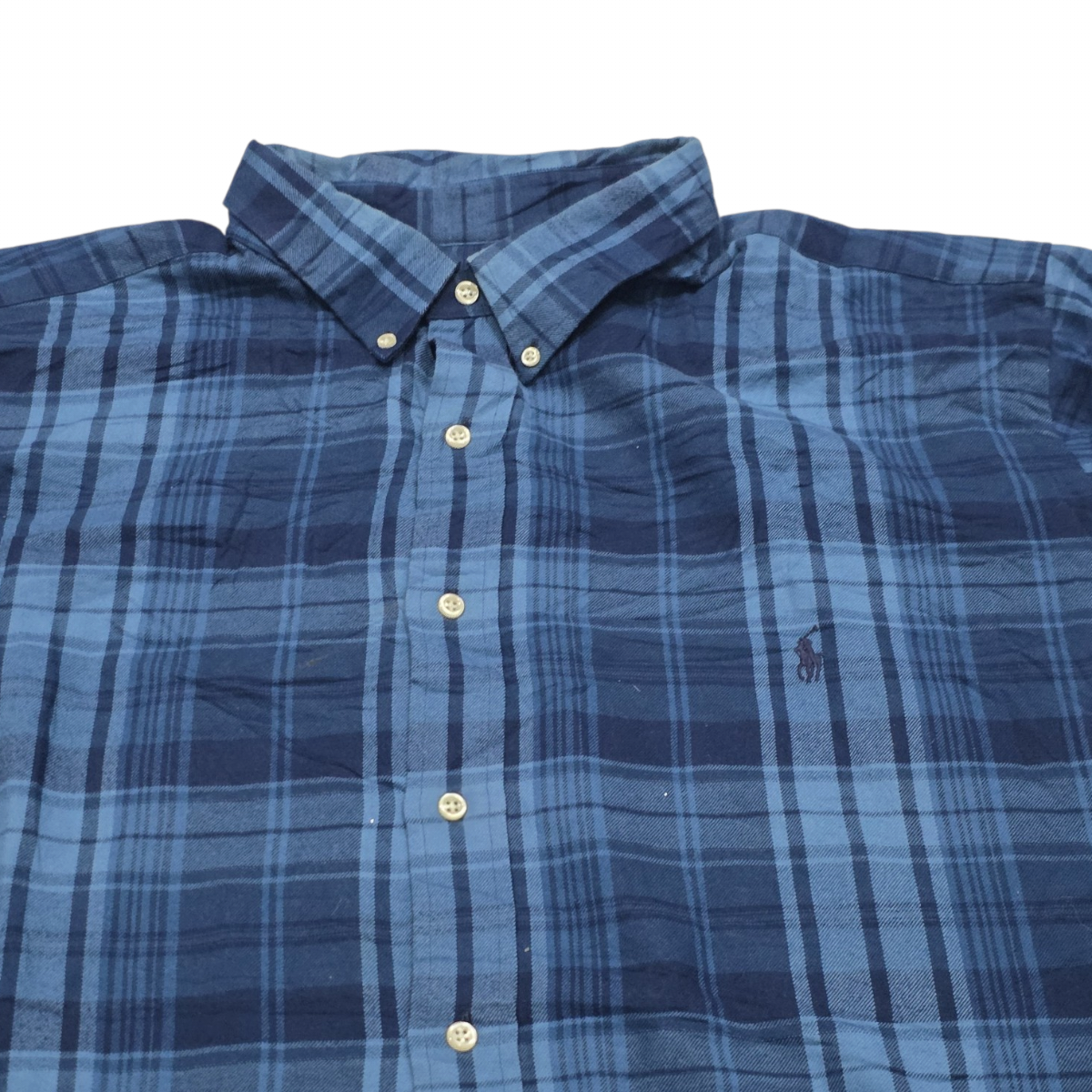 Camisa Ralph Lauren 3xl Tall Performance Franela Cuadro Azul (Usado)