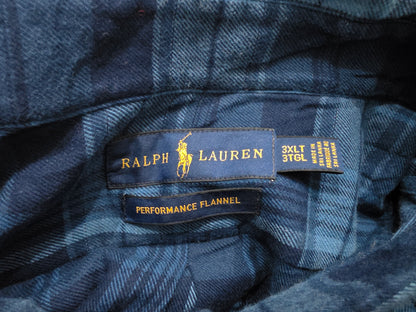 Camisa Ralph Lauren 3xl Tall Performance Franela Cuadro Azul (Usado)