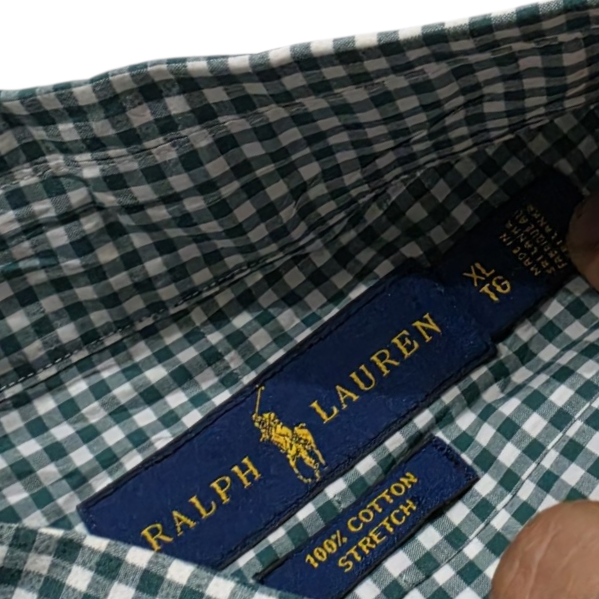Camisa Ralph Lauren Xgrande Xl Verde Cuadro Stretch (Usado)