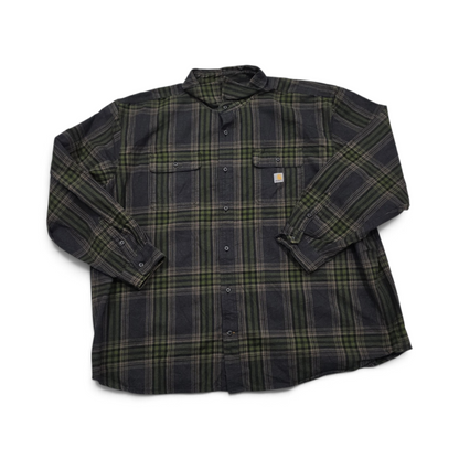 Camisa Carhartt 4xl Loose Fit Cuadro Gris Verde Gruesa (Usado)