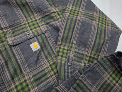 Camisa Carhartt 4xl Loose Fit Cuadro Gris Verde Gruesa (Usado)