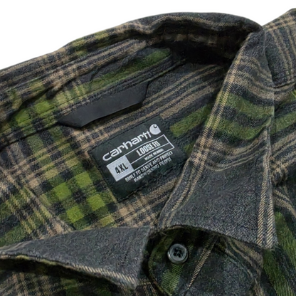 Camisa Carhartt 4xl Loose Fit Cuadro Gris Verde Gruesa (Usado)