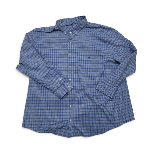 Camisa Vineyard Vines Otg Performance 3xb Azul Cuadro (Usado)