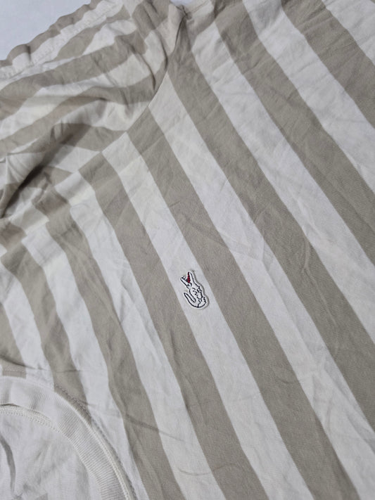 Playera Lacoste Líneas 2xl Fr 7 Café (Usado)