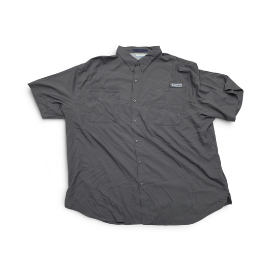 Camisa Columbia Pfg Tamiami 3x Gris Manga Corta (Usado)