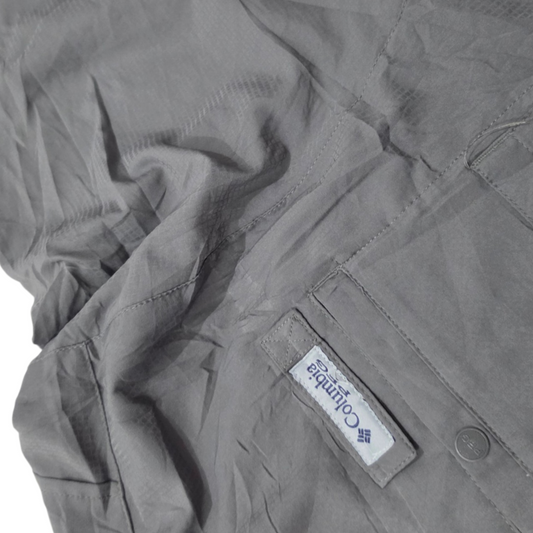 Camisa Columbia Pfg Tamiami 3x Gris Manga Corta (Usado)