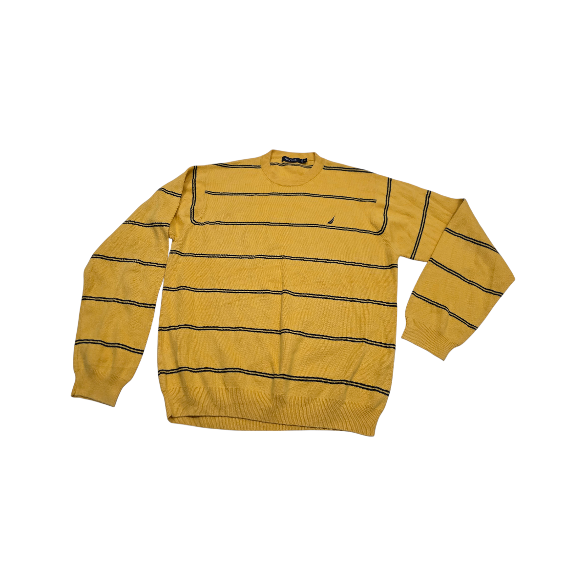 Sueter Nautica Xgrande Xl Amarillo Lineas Azules