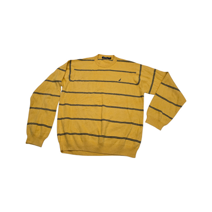 Sueter Nautica Xgrande Xl Amarillo Lineas Azules