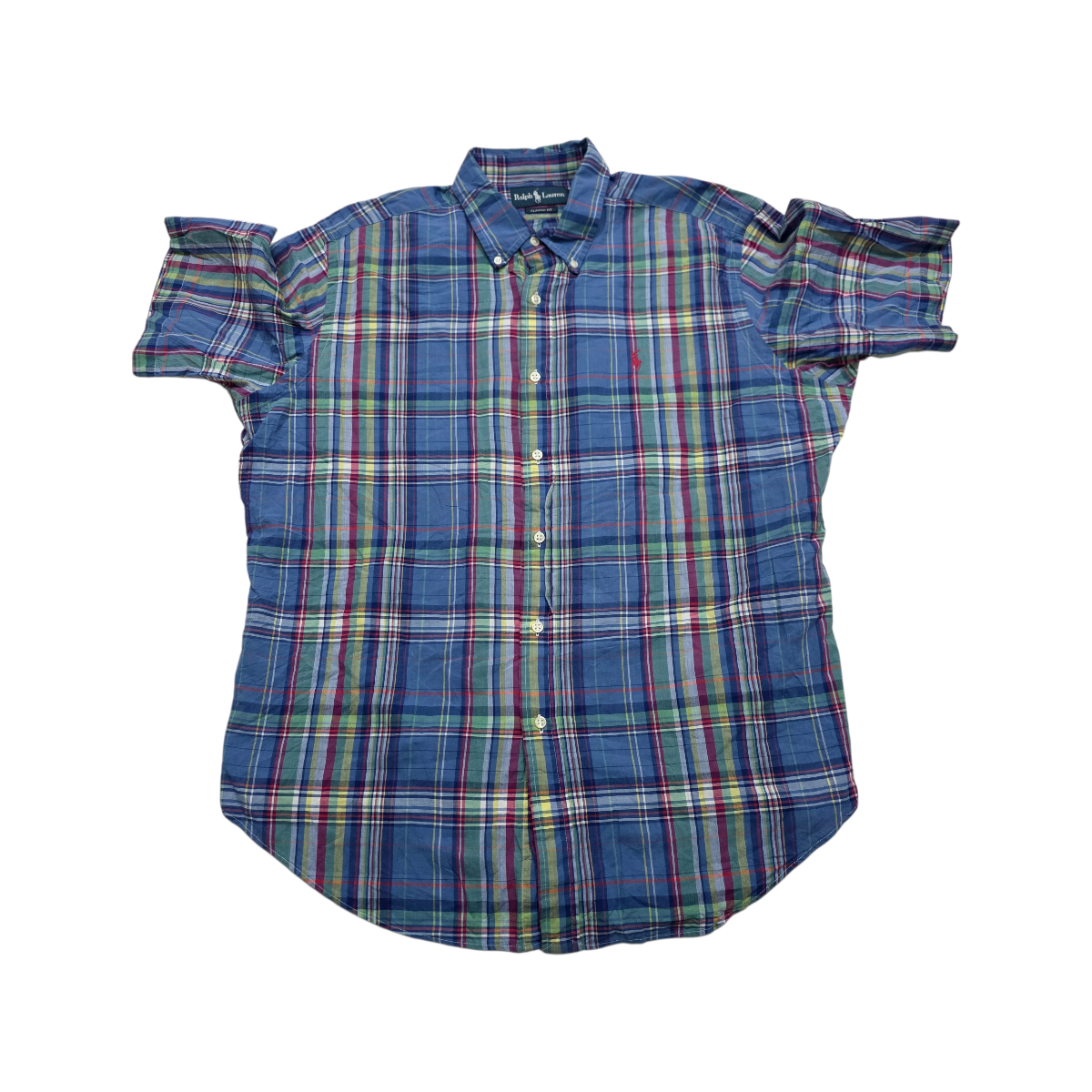 Camisa Ralph Lauren Xgrande Cuadro Azul Colores Classic Fit