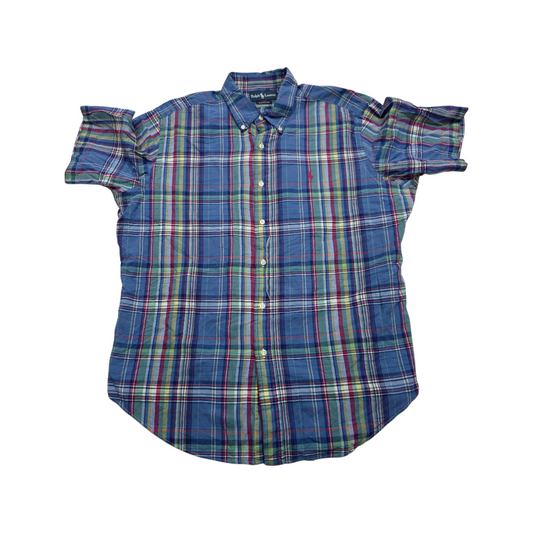 Camisa Ralph Lauren Xgrande Cuadro Azul Colores Classic Fit
